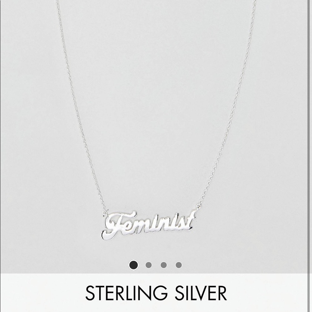 ASOS feminist sterling silver necklace